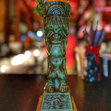 Load image into Gallery viewer, Journey to Hawaii Tiki Mug - Jungle Relic Green Limited Edition of 300, designed by Lost Tiki, Jeff Granito, Thor, and sculpted by Thor - DECOR USE ONLY - Ready to Ship!
