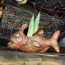 Load image into Gallery viewer, Jungle River Piranha ceramic Tiki Mug - 3 Limited Editions of 275 Combined - Made in USA - Ready to Ship! - (FREE Shipping in U.S.)
