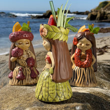 Load image into Gallery viewer, "it's a hula world" Tiki Mug, Hula Girl Ti - #4 of a 4 mug series - Ready to Ship! (FREE Shipping in U.S.)
