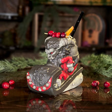 Load image into Gallery viewer, Krampus' Wicked Ride (Coal) - Ceramic Tiki Mug - Ready to Ship
