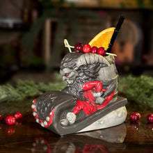 Load image into Gallery viewer, Krampus' Wicked Ride (Coal) - Ceramic Tiki Mug - Ready to Ship
