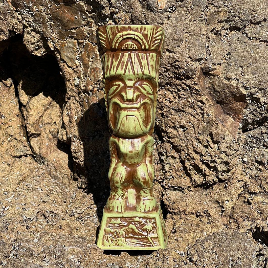 Journey to Hawaii Tiki Mug - Jungle Relic Green Limited Edition of 300, designed by Lost Tiki, Jeff Granito, Thor, and sculpted by Thor - DECOR USE ONLY - Ready to Ship!