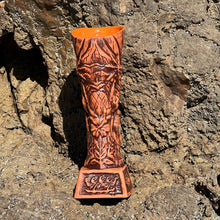 Load image into Gallery viewer, Journey to Hawaii Tiki Mug - Lava Orange Limited Edition of 300, designed by Lost Tiki, Jeff Granito, Thor, and sculpted by Thor - DECOR USE ONLY - Ready to Ship!
