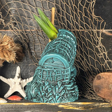 Load image into Gallery viewer, Sunken Treasure (Blue) Ceramic Tiki Mug - Ready to Ship! (FREE SHIPPING in U.S.)
