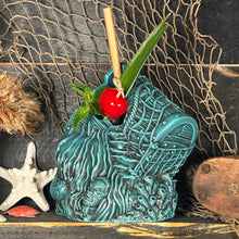 Load image into Gallery viewer, Sunken Treasure (Blue) Ceramic Tiki Mug - Ready to Ship! (FREE SHIPPING in U.S.)

