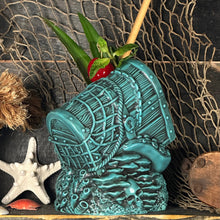Load image into Gallery viewer, Sunken Treasure (Blue) Ceramic Tiki Mug - Ready to Ship! (FREE SHIPPING in U.S.)
