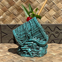 Load image into Gallery viewer, Sunken Treasure (Blue) Ceramic Tiki Mug - Ready to Ship! (FREE SHIPPING in U.S.)
