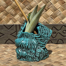 Load image into Gallery viewer, Sunken Treasure (Blue) Ceramic Tiki Mug - Ready to Ship! (FREE SHIPPING in U.S.)
