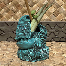 Load image into Gallery viewer, Sunken Treasure (Blue) Ceramic Tiki Mug - Ready to Ship! (FREE SHIPPING in U.S.)
